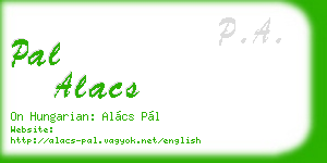 pal alacs business card